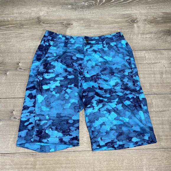 Under Armour Shorts Mens 30 Blue Camo Golf Performance Lightweight UA 1258526 - Picture 1 of 7